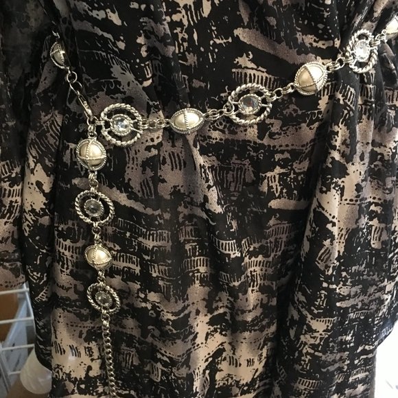 Tassel Belt Long necklace belt Silver/Pearl/Bling/Tassel EUC! boho chic - Picture 3 of 7